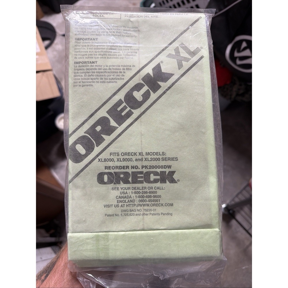 Oreck PK800025 Upright Disposable Vacuum Cleaner Bags, X-Large - 6 Pack